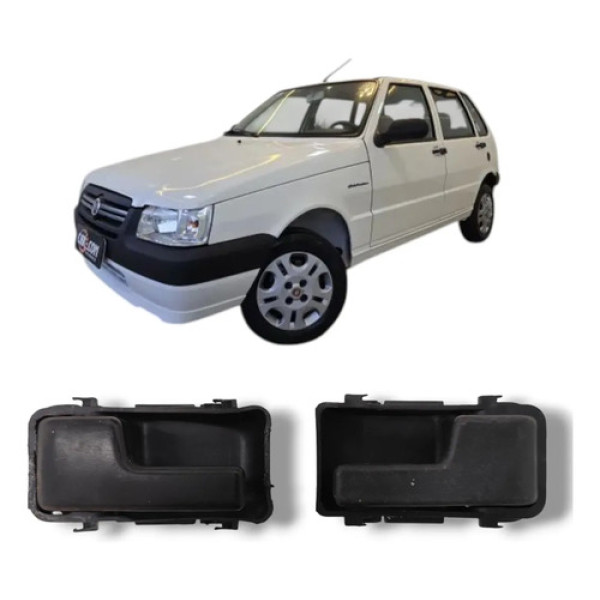 Kit Maçaneta Dianteira Direita/esquerda Uno Fiorino 1988 03 Preto Dianteira/traseira