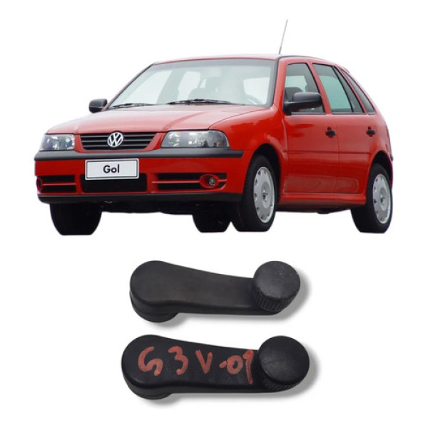 Par Manivela Vidro Vw Gol 1999 2005 Preto