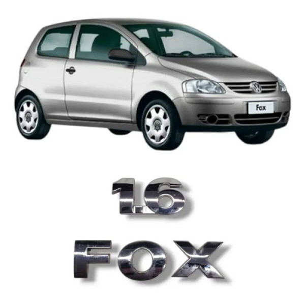Emblemas Cromados Fox 1.6 Vw Fox 2003 2010 Original