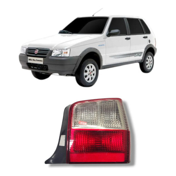 Lanterna Traseira Direita Uno Flex 2004 A 2013 Cristal Direito/passageiro Vermelho