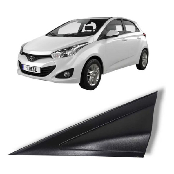 Moldura Externa Retrovisor Esquerdo Hyundai Hb20 2013 2019 Preto