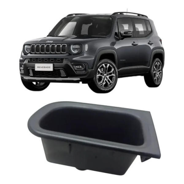 Puxador Porta Dianteira Esquerda Jeep Renegade 2020 2025 Preto