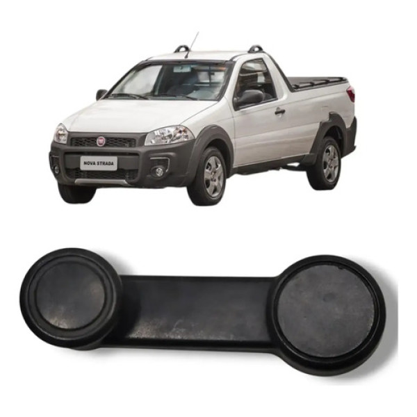 Manivela Vidro Fiat Strada 2008 2012 Preto
