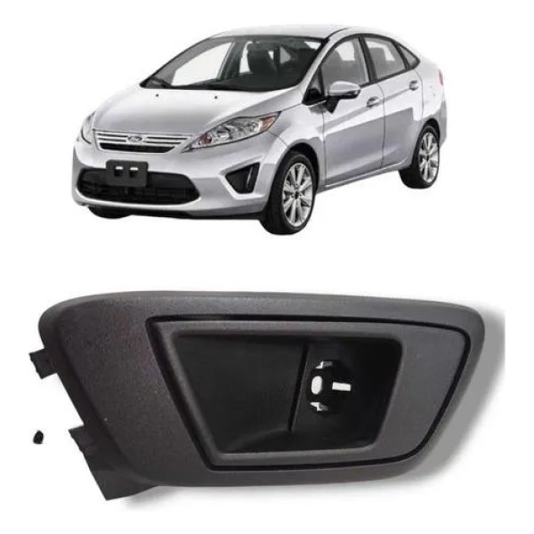 Maçaneta Traseira Esquerda Ford Fiesta Mexicano 2011 2013 Preto Traseira