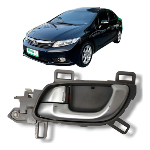 Maçaneta Interna Dianteira/traseira Esquerda Civic G9 12/16 Preto Traseira