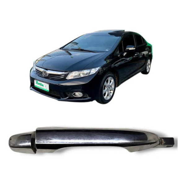 Maçaneta Externa Traseira Esquerda Honda Civic 2012 2016 Ori Preto Traseira