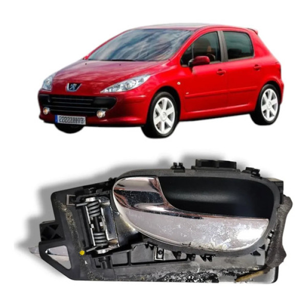 Maçaneta Int. Dianteira/traseira Esquerda Peugeot 307 01/12 Prateado Dianteira/traseira
