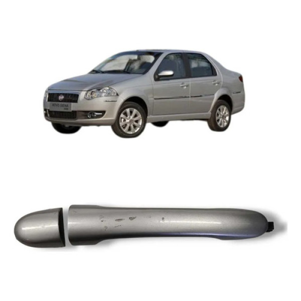 Maçaneta Porta Traseira Esquerda Fiat Siena 2008 2012 Origin Prateado Traseira