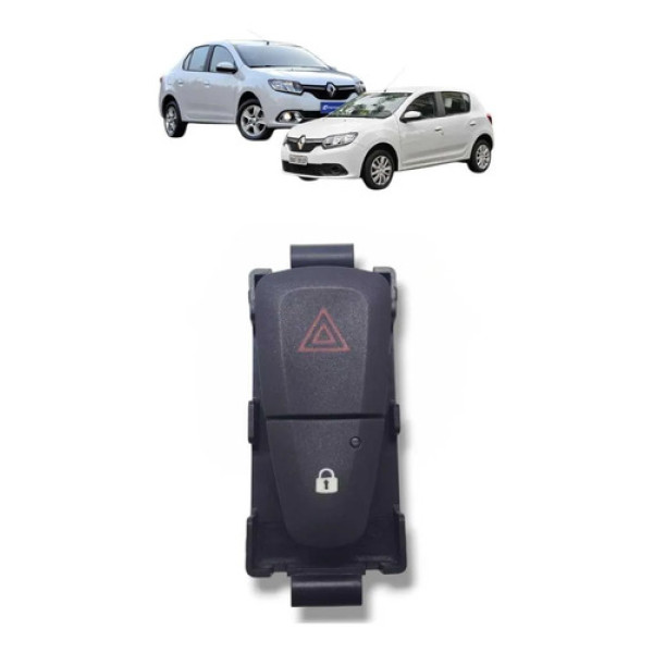 Botão Alerta Trava Original Renault Logan 2015 A 2021