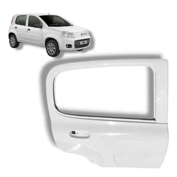 Porta Traseira Direita Uno Vivace 2011 A 2021 S/ Furo Moldu Traseira Esquerdo Branca