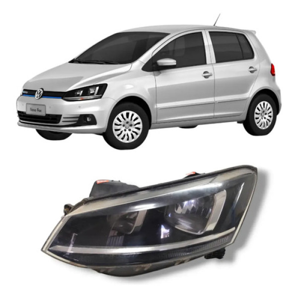 Farol Esquerdo Fox Space 2015 2016 A 2022 Friso Cromado Esquerdo/motorista