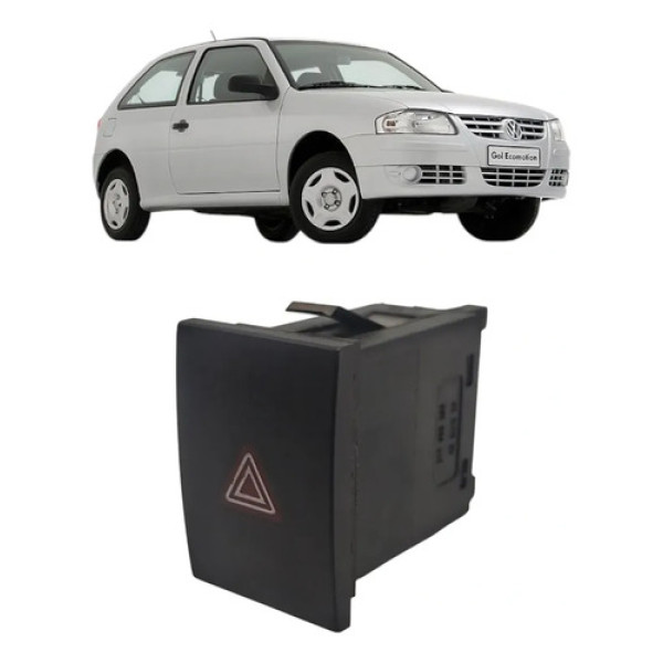 Botão Alerta Vw Volkswagen Gol 2006 2014 Original Preto