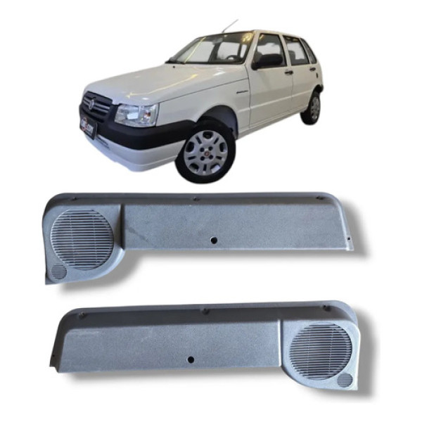 Par Moldura Porta Dianteira Fiat Uno 2008 2012 Cinza