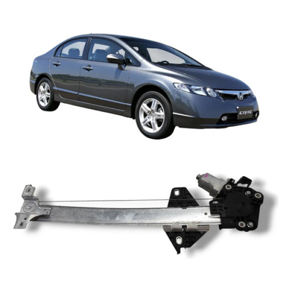 Máquina De Vidro Porta Traseira Esquerda Civic 2007 A 2011