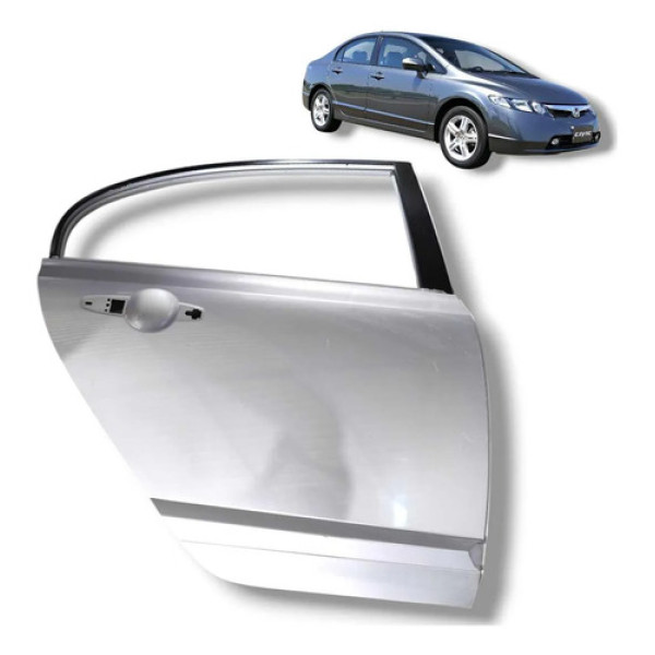 Porta Traseira Direita Civic 2007 2011 Original Dianteira Esquerdo Prateado