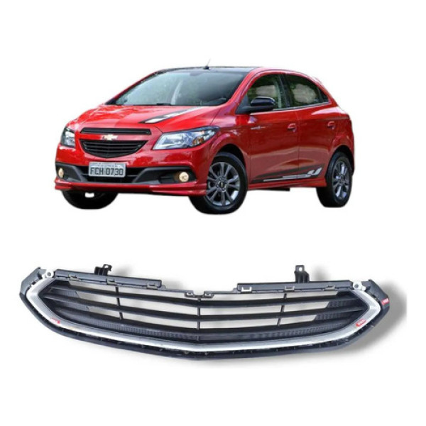 Grade Infr Onix Prisma 2013 A 2016 Lt Ltz C/ Friso Cromado Preto