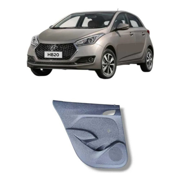 Forro Porta Traseira Esquerda Hb20 Hatch 2013 A 2019 Preto