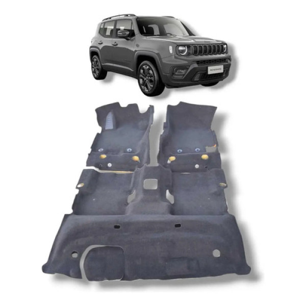 Carpete Assoalho Completo Jeep Renegade 2016 A 2022  Cinza