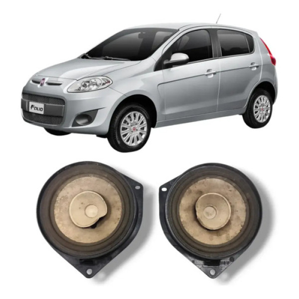 Par Alto Falante Portas Traseiras Fiat Palio 2012 2017 Origi Preto