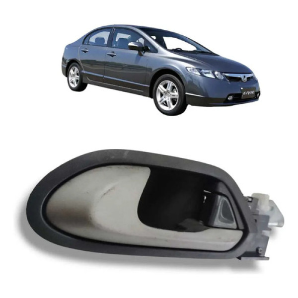Maçaneta Interna Dianteira Direita Honda Civic Original Cinza Dianteira