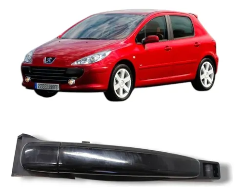Maçaneta Ext. Porta Dianteira Direita Peugeot 307 2001/2012 Preto Traseira