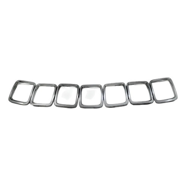 Molduras Cromadas Grade Frontal Jeep Compass Limited 2021 Prateado Preto