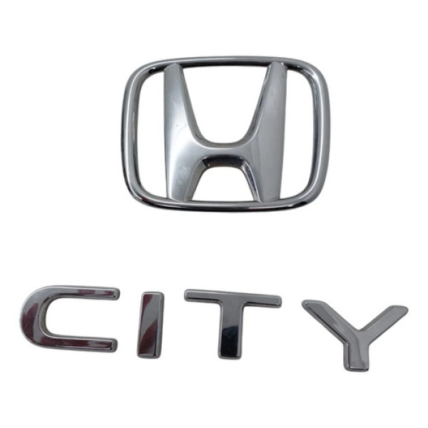 Emblemas Tampa Traseira Honda City Sedan Touring 2024 Prateado