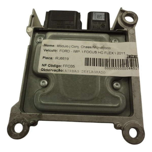 Modulo Impacto Deflagrado Ford Focus 1.6 2011   9m5t14b321