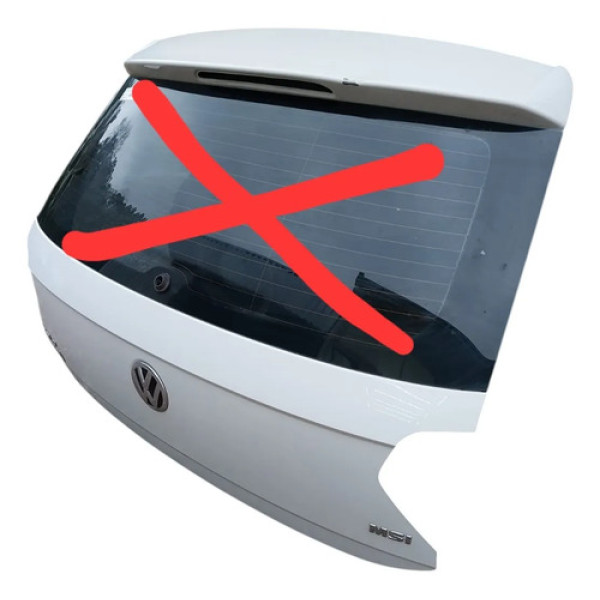 Tampa Traseira Porta Mala Vw Polo Msi 2020 Branca Detalhe Branco