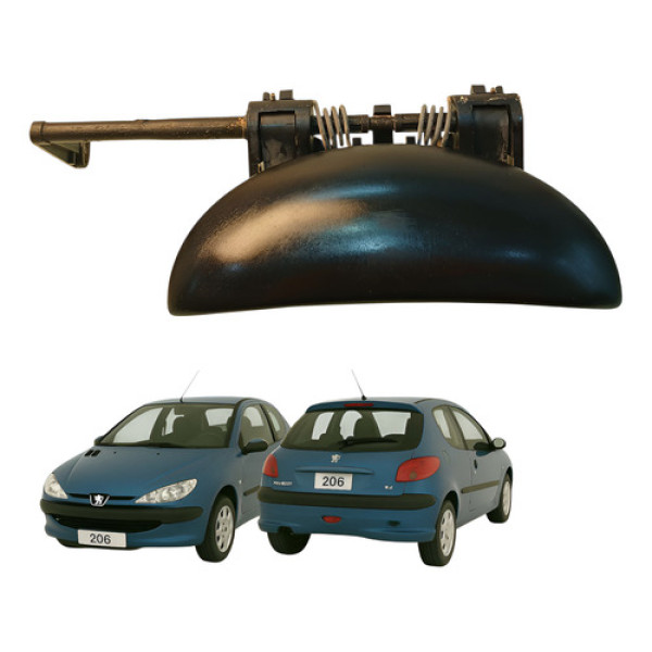 Maçaneta Externa Porta Dianteira Direita Peugeot 206 2000 Preto