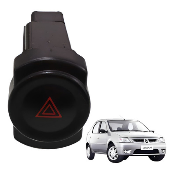 Botão Pisca Alerta Logan Exp 1.0 16v 2008 Preto