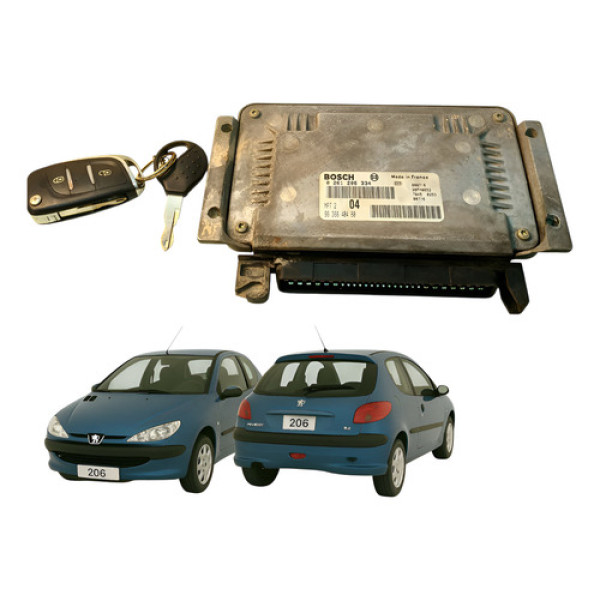 Modulo Central Injeção C/ Chave Peugeot 206 1.6 8v 2000