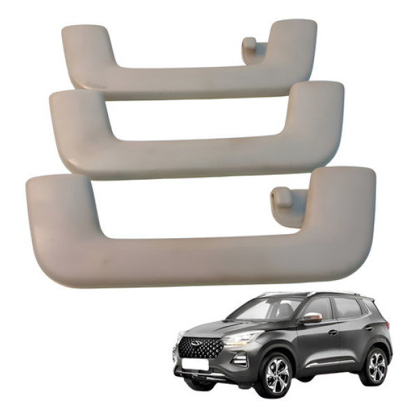  Alça Teto Pega Mao Kit Chery Tiggo 5x 2021 2024 Cinza