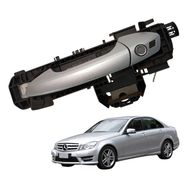 Maçaneta Externa Dianteira Esquerda Mercedes C180 2013 2014 Prata