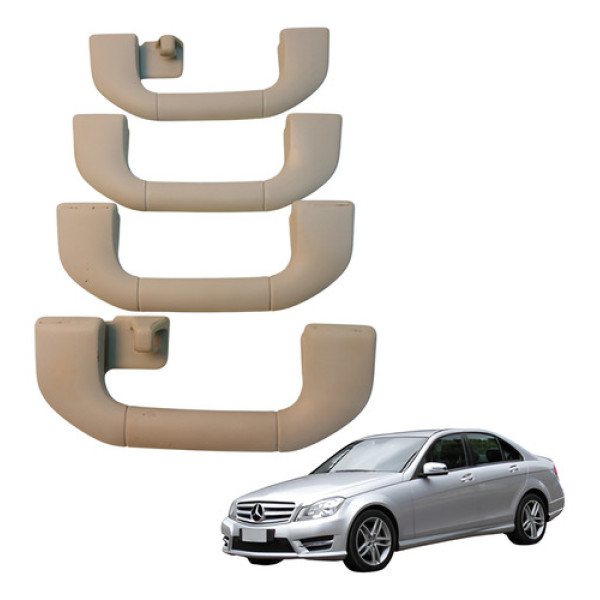 Alça Teto Pega Mão Kit Mercedes C180 2013 2014 A2048100151 Bege