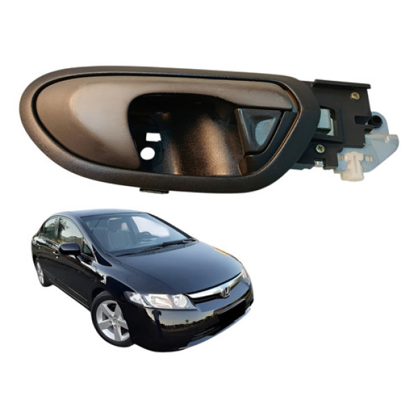 Maçaneta Interna Dianteira Direita Honda New Civic 2007 2011 Cinza