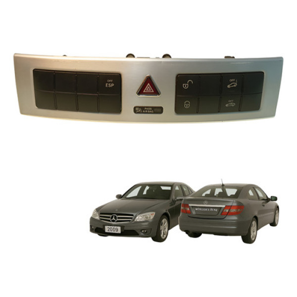 Botão Pisca Alerta Trava Destrava Mercedes Clc 200 2009 2010 Cinza
