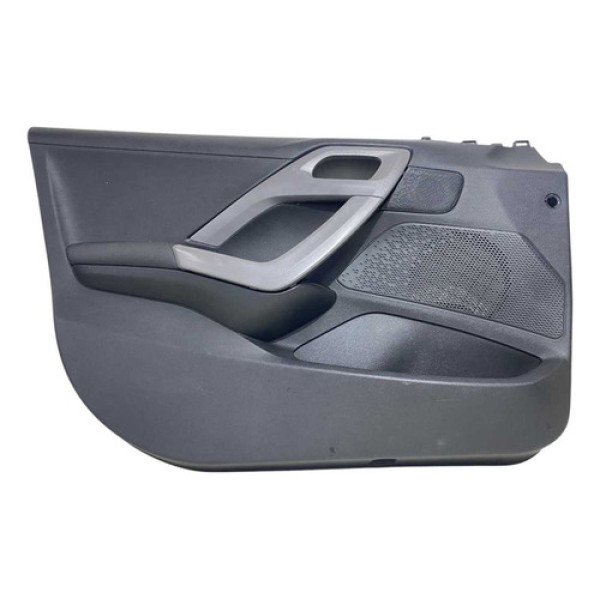 Forro Porta Peugeot 208 2016 2019 2020 Dianteira Esquerda Preto Com Detalhes Em Prata