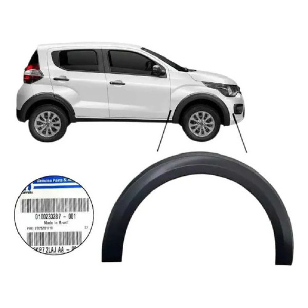 Moldura Paralama Fiat Mobi Dianteiro Lado Direito Original Preto