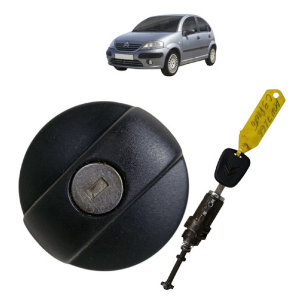 Tampa Combustivel Miolo Chave Citroen C3 1.4 2007 2008 2009 Preto