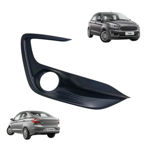Moldura Farol Milha Ford Ka 2019 2020 2021 Dianteira Direita Preto Direito