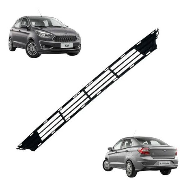 Grade Inferior Para-choque Dianteira Ford Ka 2018 / 2021 Preto Fosco