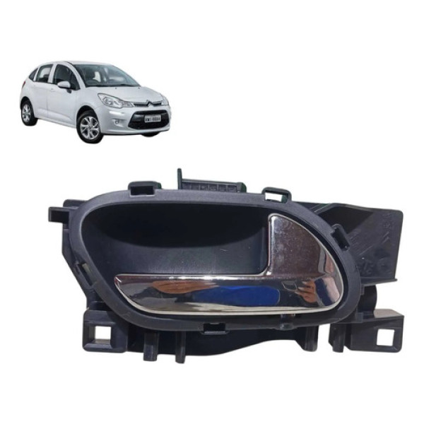 Maçaneta Interna Citroën C3 2013 2014 2017 Dianteira Direita Preto Dianteira