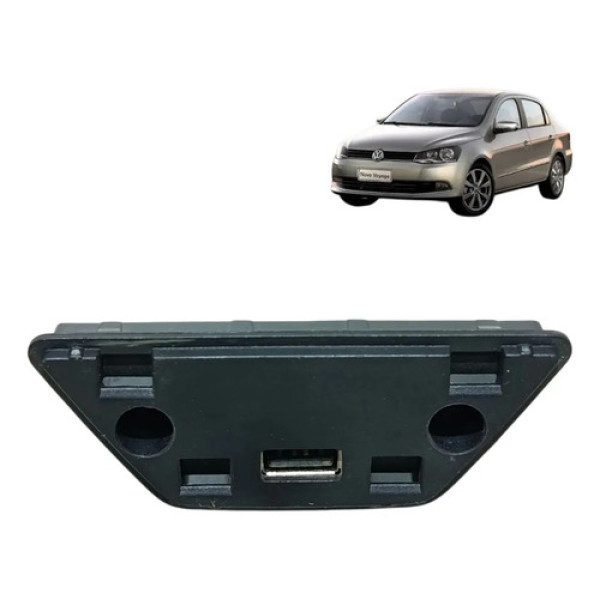 Moldura Conector Usb Gol Voyage Up Saveiro 2016 2017 2020 Preto