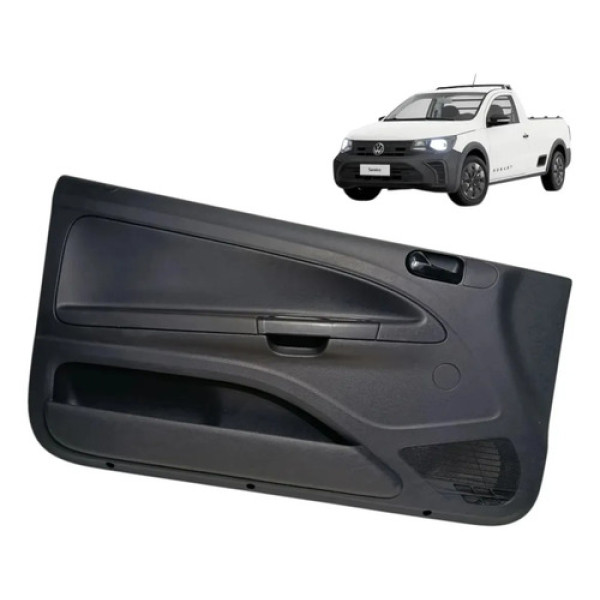Forro Porta Vw Saveiro G5 G6 G7 G8 2023 Dianteira Esquerda Cinza-escuro