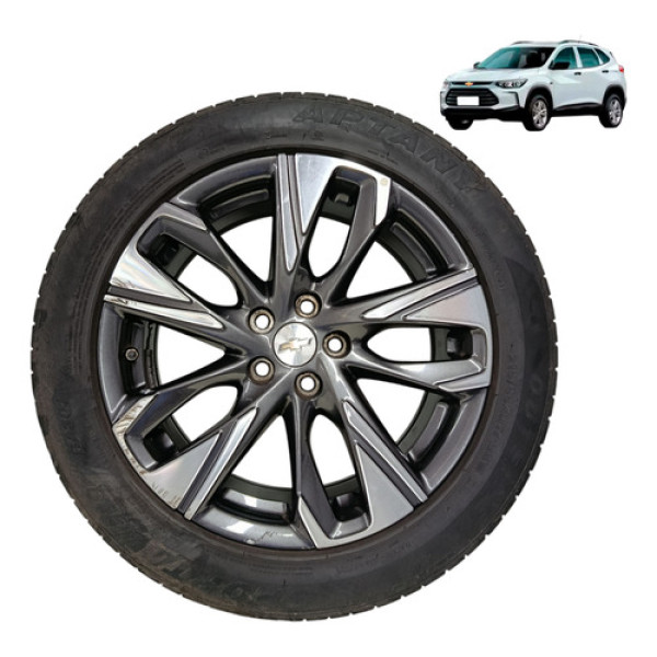 Roda Avulsa Pneu Aro 17 5 Furos Gm Tracker Premier 2021 2023 Diamantada Cinza