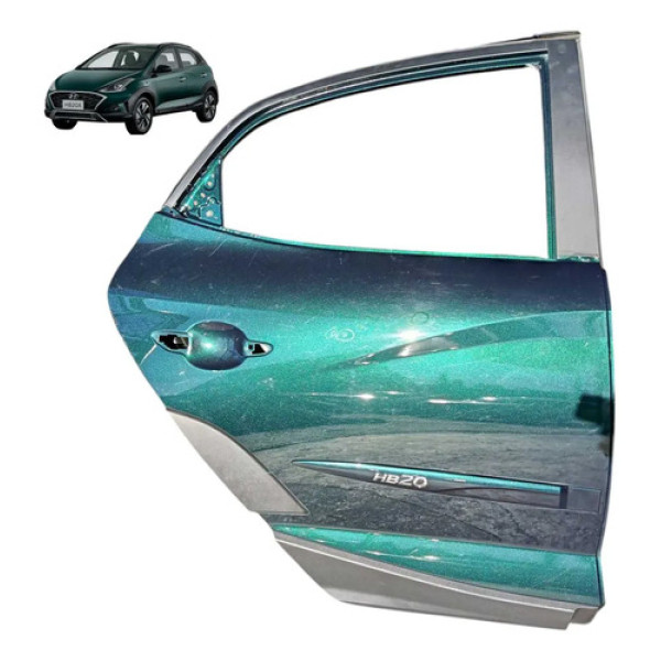 Porta Traseira Direita Hyundai Hb20x 1.6 2020 2021 2022 Traseira Direito Verde