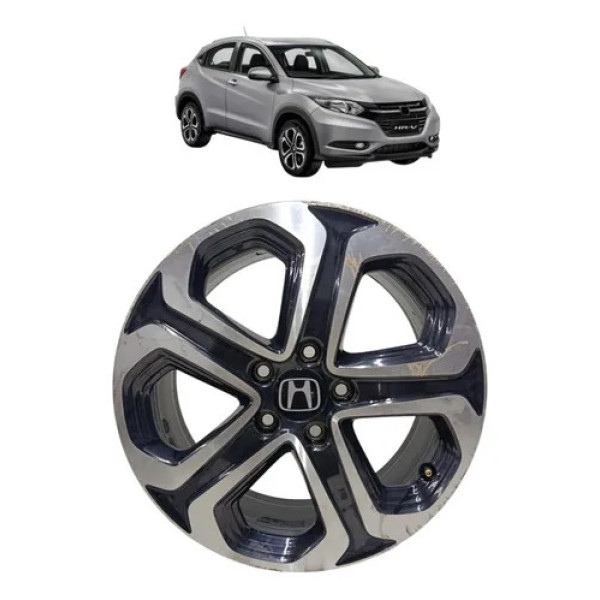 Roda Aro 17 Liga Leve Honda Hr-v Touring 1.8 Automático 2017 Preto E Prata Roda 2