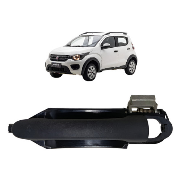 Maçaneta Externa Porta Dianteira Esquerda Fiat Mobi 2019 Preto Dianteira