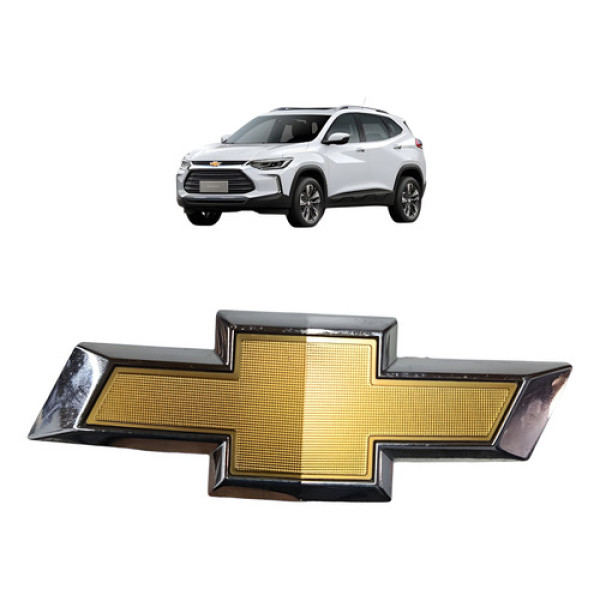 Emblema Parachoque Dianteiro Gm Chevrolet Tracker 2020 2023 Dourado-escuro